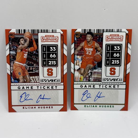 Elijah Hughes 2020 Contenders Draft Picks Prospect Auto Rookie #89 Trail Blazers - Picture 1 of 5